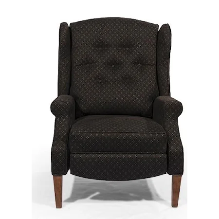Push Back Recliner with Tufted Wing Back